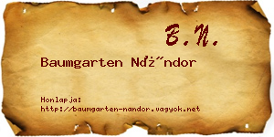 Baumgarten Nándor névjegykártya