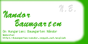 nandor baumgarten business card
